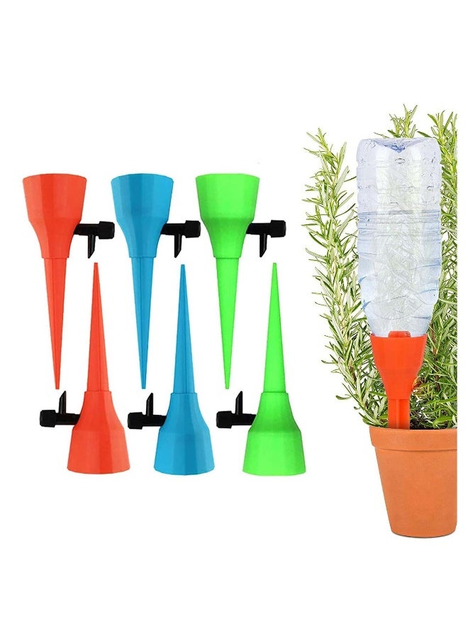 Plant Watering Devices Self Spikes Automatic Waterer Water Control System with Slow Release Valve Switch Drip Irrigation for Home and Vacation 6 Pcs