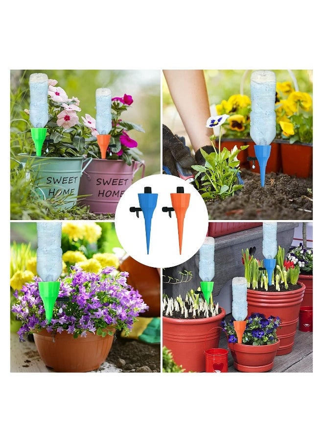 Plant Watering Devices Self Spikes Automatic Waterer Water Control System with Slow Release Valve Switch Drip Irrigation for Home and Vacation 6 Pcs