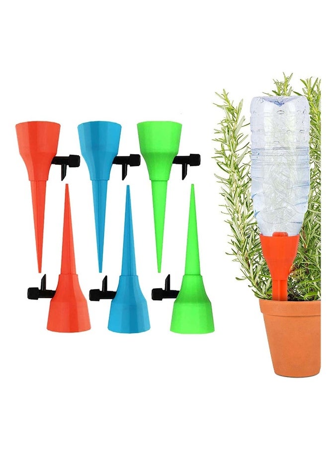 Plant Watering Devices Self Spikes Automatic Waterer Water Control System with Slow Release Valve Switch Drip Irrigation for Home and Vacation 6 Pcs