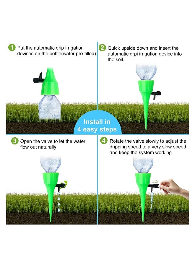 Plant Watering Devices Self Spikes Automatic Waterer Water Control System with Slow Release Valve Switch Drip Irrigation for Home and Vacation 6 Pcs