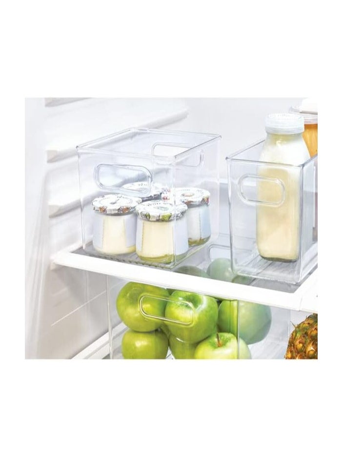 Home Kitchen Organizer Bin For Pantry，Fridge and Storage Cabinet with Handles