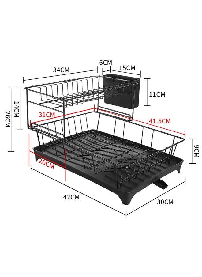 2 Layer Dish Rack  Drain Rack  Kitchen Dish Rack  Household Dish Rack Countertop Drying Rack