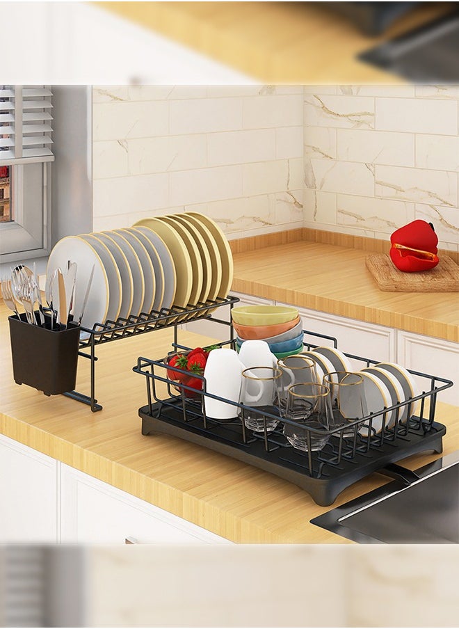 2 Layer Dish Rack  Drain Rack  Kitchen Dish Rack  Household Dish Rack Countertop Drying Rack