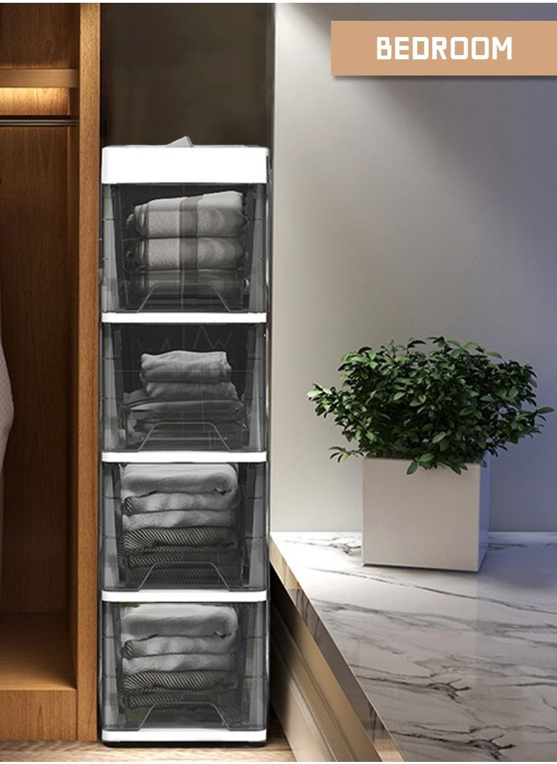 5 Layers Drawer Plastic Multi-Purpose Storage Cabinet With Wheel Storage Drawers for Closets Bedroom Nursery Room Hallway Bathroom