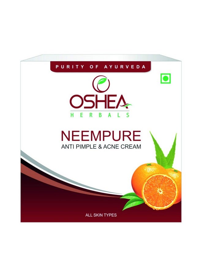 Neempure Anti Pimple & Acne Face Cream For All Skin Types | Controls Oil, Softens & Smoothens Skin, Maintains Ph Balance - 50 G