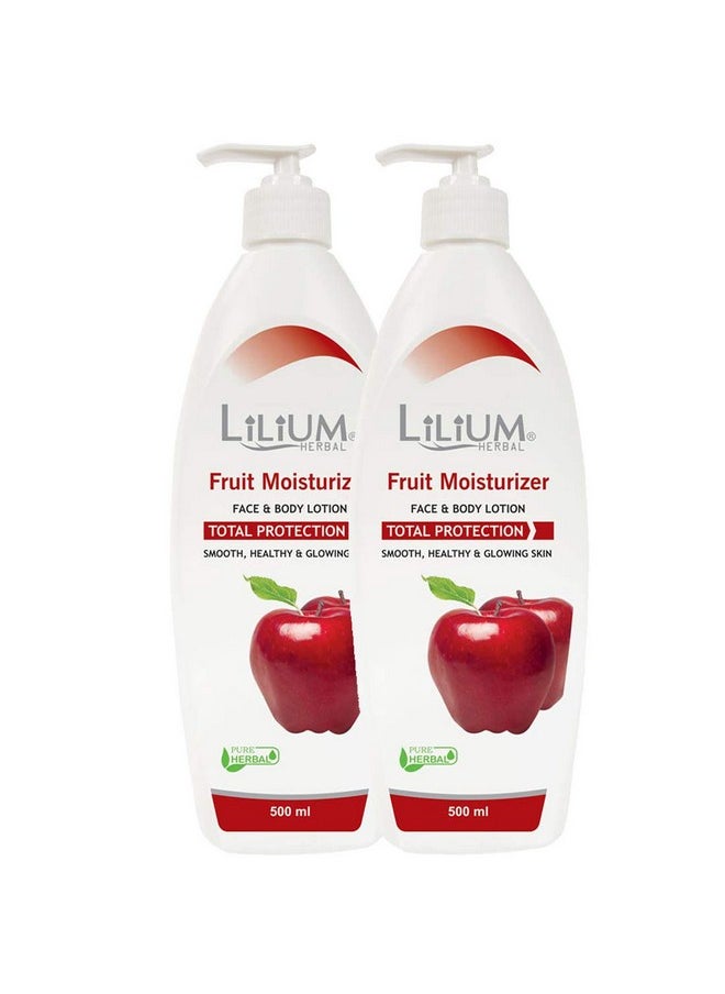 Herbal Fruit Moisturizer Lotion 500Ml Pack Of 2, Smooth, Healthy & Glowing Skin, Deep Nourishment, Hydrating, Skin Softening, Formula, For Women & Men, All Skin Types