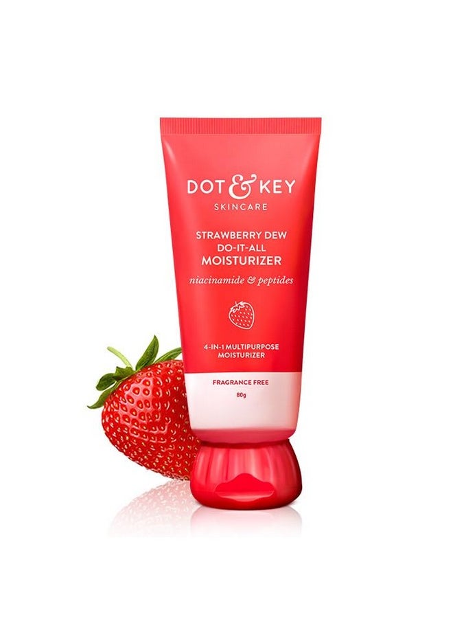 Strawberry Dew Do-It-All Moisturizer | Intense Moisturization | Lightweight & Non Sticky | Boosts Radiance | Daily Makeup Remover | Corrects Dark Spots | 80G