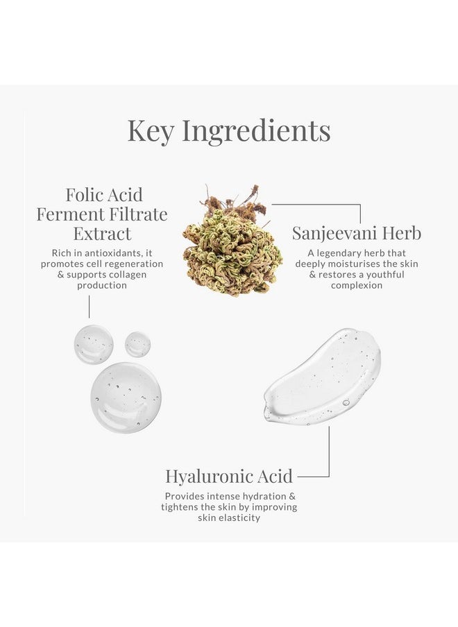 Sanjeevani Herb Infused Day Cream | Pre-Moisturiser Day Cream Evens Out Skin Texture | Revives Damaged Cells | With Omega 3, 6, & 9, Hyaluronic Acid, Red Algae Extracts