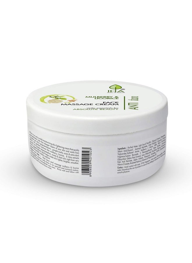 Anti Tan Face Massage Cream - Herbal Massage Cream For Facial, Hydrating, Tan Removal And Depigmentation For Glowing Skin - Skin Moisturising Face Cream, 500G