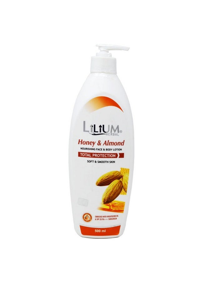 Honey & Almond Body Lotion 500Ml, Soft & Smooth Skin, Skin Hydrating, Non-Greasy, Radiant Complexion, Nourishing, Improves Skin Texture, Suitable For Women & Men, All Skin Types