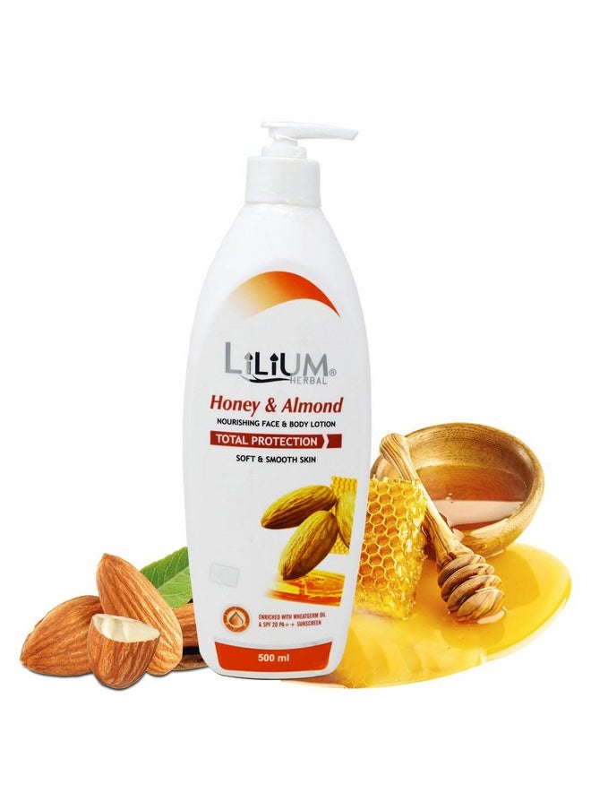 Honey & Almond Body Lotion 500Ml, Soft & Smooth Skin, Skin Hydrating, Non-Greasy, Radiant Complexion, Nourishing, Improves Skin Texture, Suitable For Women & Men, All Skin Types