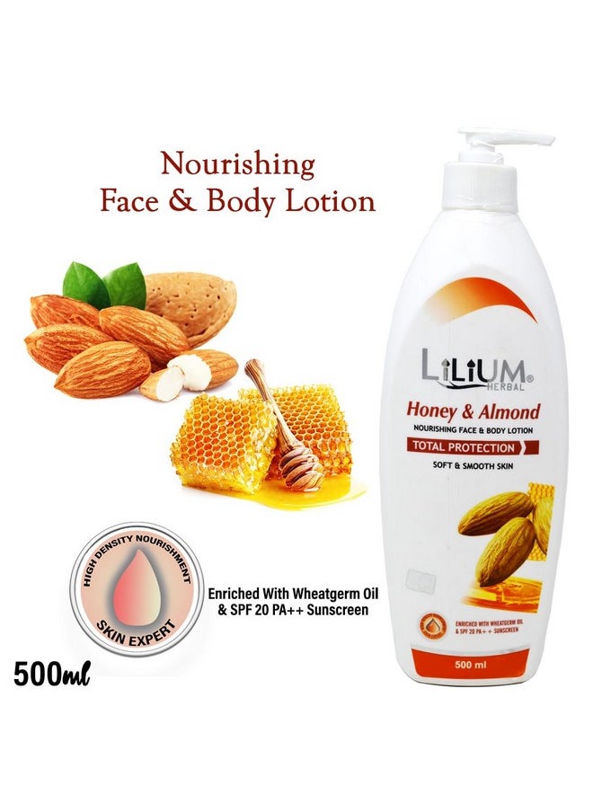 Honey & Almond Body Lotion 500Ml, Soft & Smooth Skin, Skin Hydrating, Non-Greasy, Radiant Complexion, Nourishing, Improves Skin Texture, Suitable For Women & Men, All Skin Types