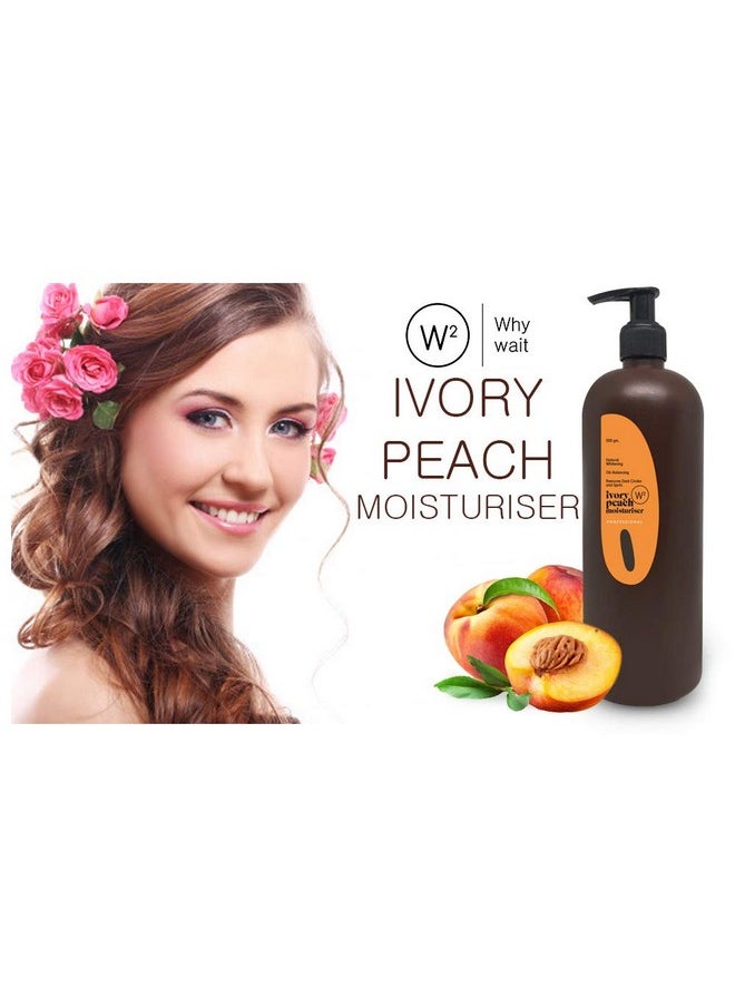 Why Wait Ivory Peach Moisturiser, Anti-Drying Soft Skin Care Cream, For Normal & Dry Skin, Daily Moisturizer, All Skin Types, 500Ml