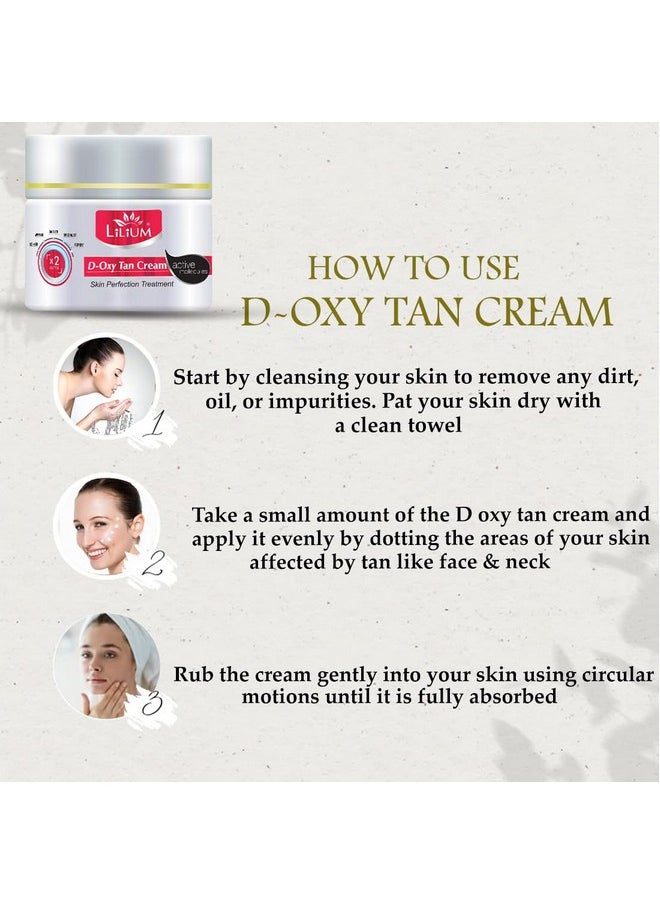 D Oxy Tan Cream 275Gm | For De Tans Removal & Even Skin Tone | Prevents Dark Spots | Dermatologically Tested, Peroxide Free & 100% Vegan | Men & Women | All Skin Types