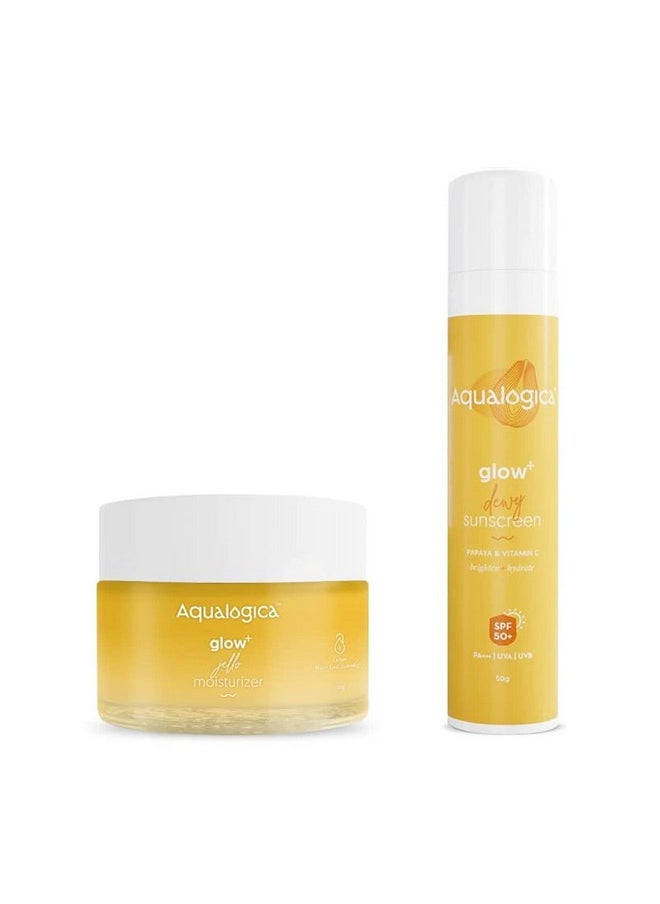 Protect & Brighten Duo Sunscreen For All Skin Types (50G, Spf 50) | Gel Moisturiser (50G), Pack Of 1