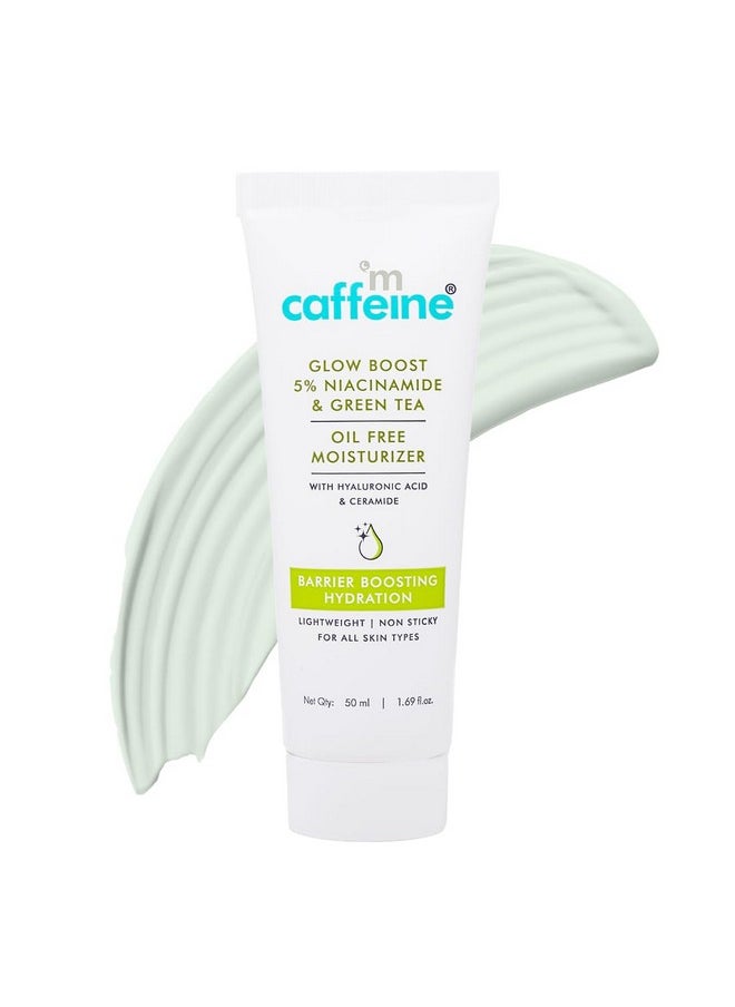 Glow Boost 5% Niacinamide & Green Tea Oil Free Moisturizer | Brightens & Even-Tones | 72Hrs Moisturization | Reduces Acne Marks & Blemishes | Lightweight Moisturizer For All Skin Types -50Ml