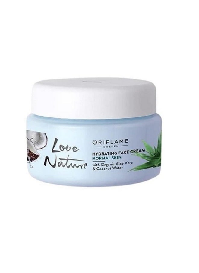 Love Nature Hydrating Face Cream With Organic Aloe Vera & Coconut, 50Ml