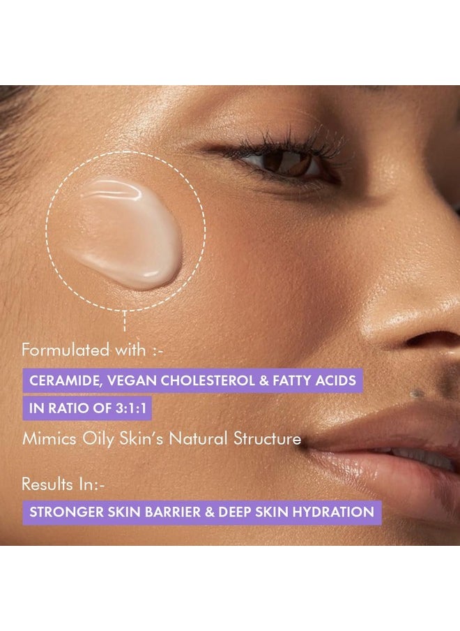 Water Light Gel Oil-Free Coffee Moisturizer | Deep Skin Hydration & Barrier Boost With Ceramide Moisturizer | Face Cream For Women And Men | 72 Hrs Moisturization | Barrier Repair Gel-Based Moisturizer For Oily Skin - 50Ml
