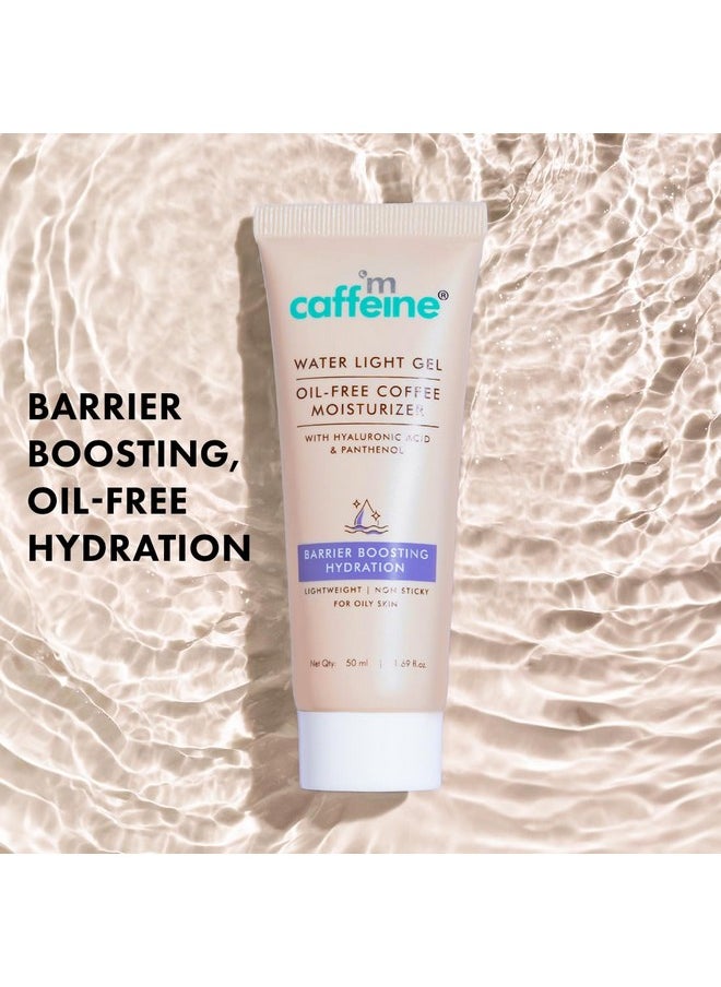 Water Light Gel Oil-Free Coffee Moisturizer | Deep Skin Hydration & Barrier Boost With Ceramide Moisturizer | Face Cream For Women And Men | 72 Hrs Moisturization | Barrier Repair Gel-Based Moisturizer For Oily Skin - 50Ml