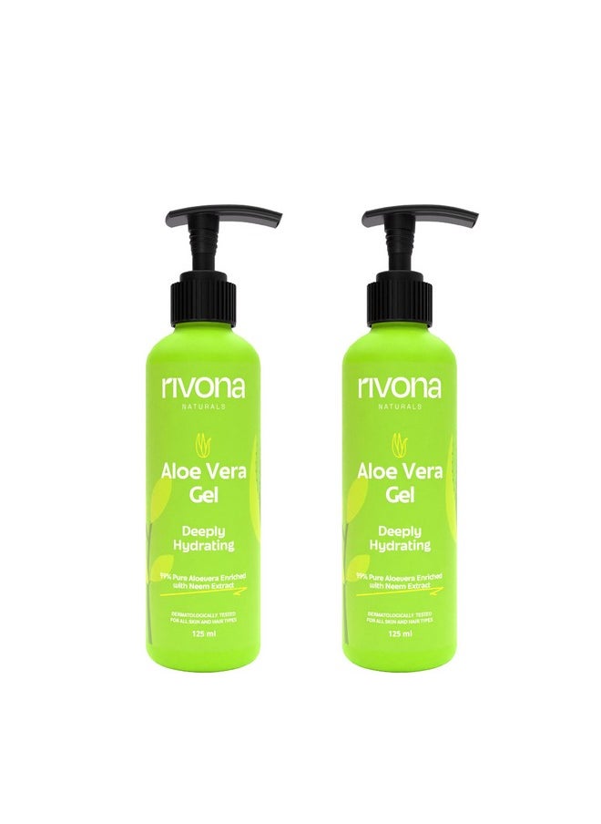 Aloe Vera Gel | Aloe Vera + Neem | Magical Gel For Multi Usage | For Men & Women |All Skin Types | 125 Ml (Pack 2)