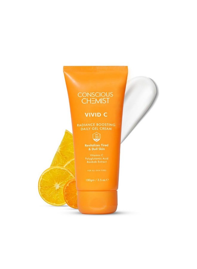 ® Vitamin C Cream With Spf30 Pa+++ | 100G | Vitamin C Moisturizer, Face Cream For Men & Women, Daily Gel With Polyglutamic Acid For Healthy & Bright Skin, All Skin Types - Vivid C