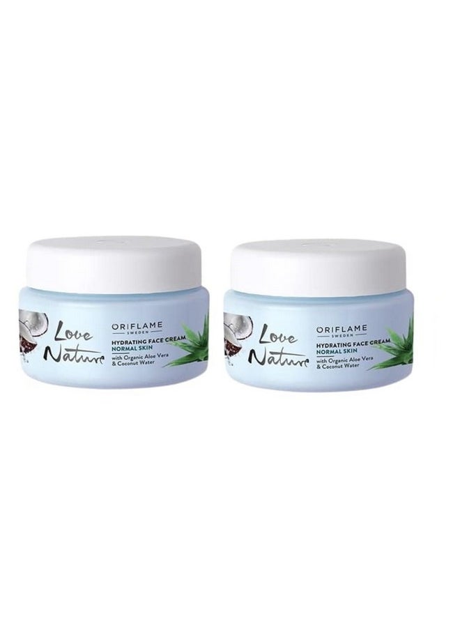 Love Nature Hydrating Face Cream With Organic Aloe Vera And Coconut Water 50 X 2 Ml - Pack Of 2 - Business Buzz