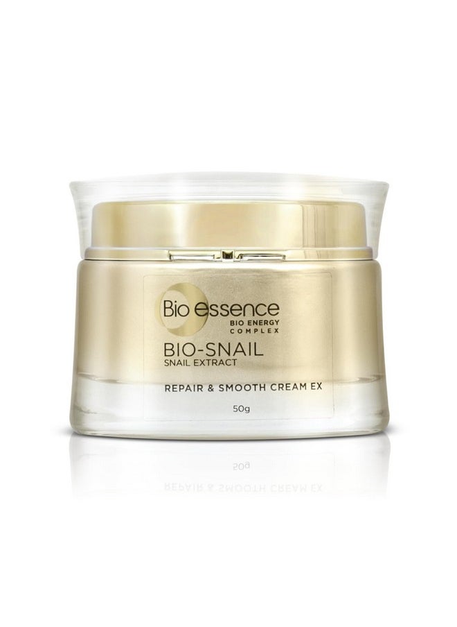 Bio-Essence Bio-Snail Repair & Smooth Cream With Snail Extract (50Gm) | Non-Sticky And Fast-Absorbing Cream For Deep Hydration | Formulated For Indian Conditions