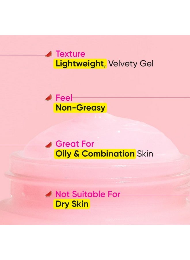 Watermelon Superglow Matte Oil Free Moisturizer For Face With Watermelon Extracts | Lightweight Gel, Controls Excess Oil, Hydrates & Plumps Skin, With Glycolic Acid For Oily Skin | 60Ml