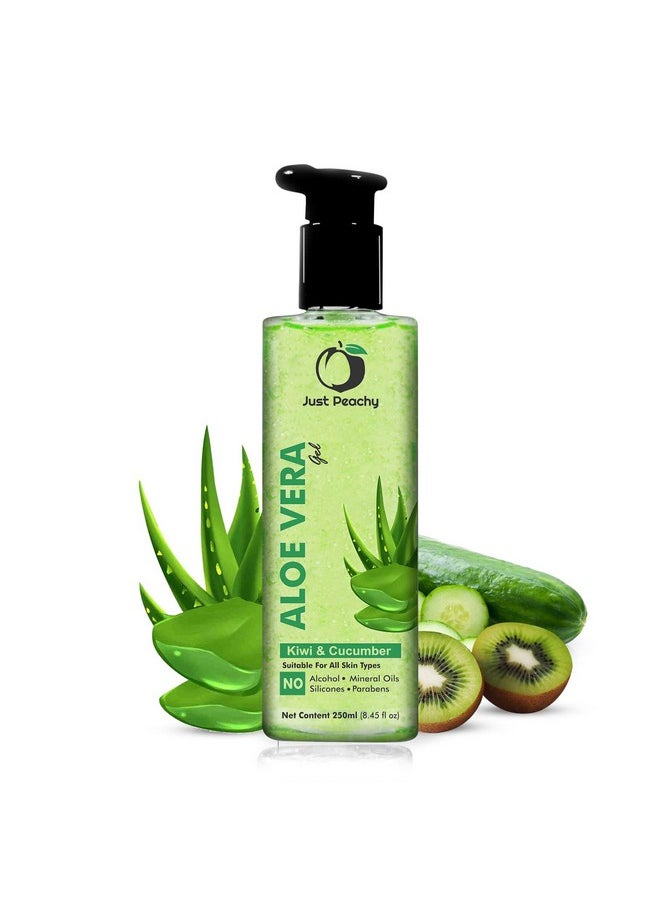 Aloe Vera Gel | With Cucumber, Kiwi & Vitamin E | Free From Alcohol, Parabens & Mineral Oils | For Normal To Oily/Combination Skin 250Ml