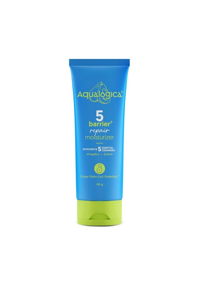 5 Barrier+ Repair Moisturizer With Avocado & 5 Essential Ceramides - 100G | Repairs And Strengthens Skin Barrier | Deeply Moisturizes | Non-Sticky & Non-Oily | Suitable For All Skin Types