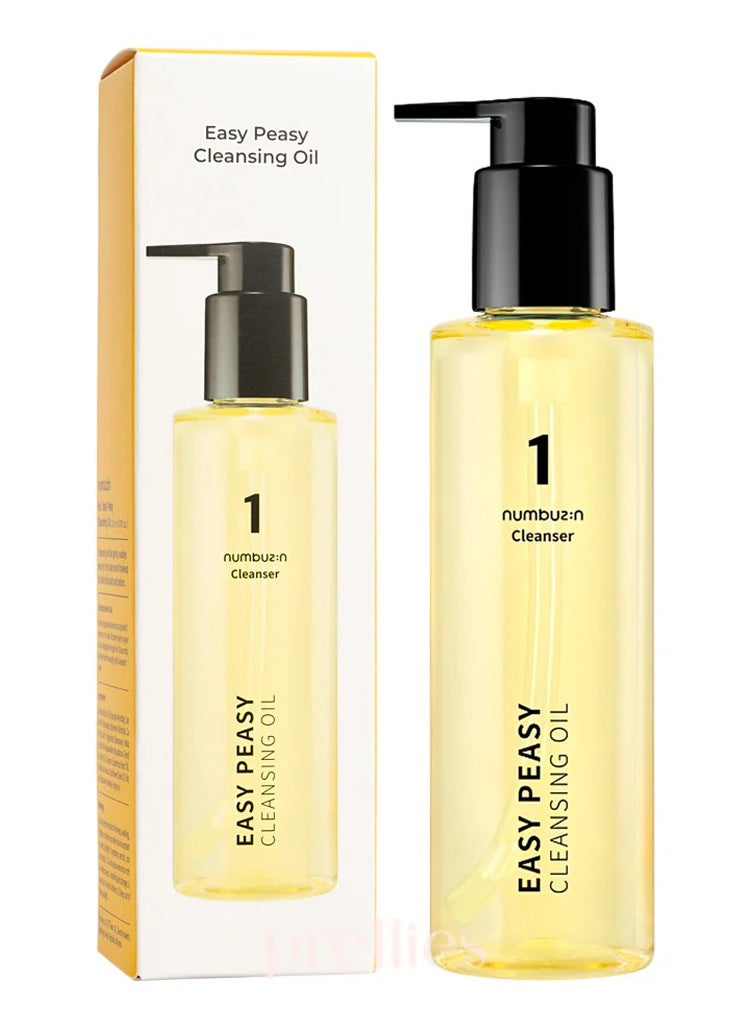 About this item numbuzin No.1 Easy Peasy Cleansing Oil : A cleansing oil that gently melts not only water-proof makeup but also blackheads and sebum. KEY INGREDIENT : Corn Oil, Macadamia Ternifolia Seed Oil Cleansing Waste in Pore 94.39% / Sebum decreased by 26.36%