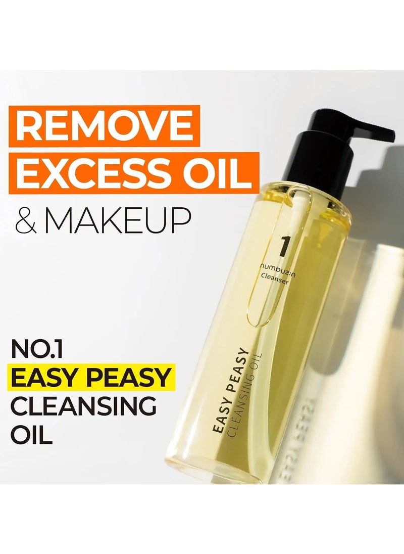 About this item numbuzin No.1 Easy Peasy Cleansing Oil : A cleansing oil that gently melts not only water-proof makeup but also blackheads and sebum. KEY INGREDIENT : Corn Oil, Macadamia Ternifolia Seed Oil Cleansing Waste in Pore 94.39% / Sebum decreased by 26.36%