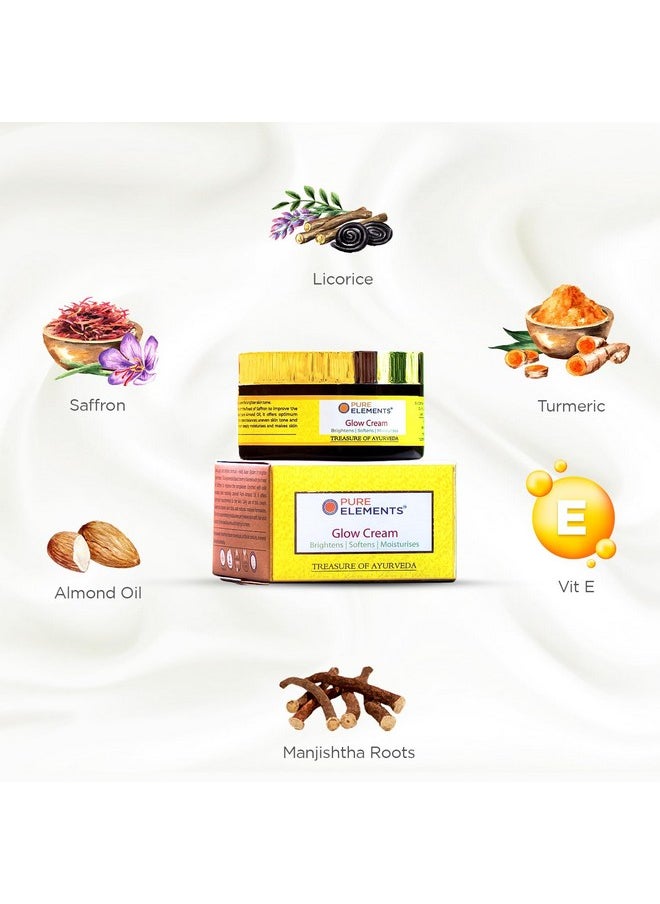 Glow Cream With Turmeric, Saffron & Almonds - Natural Radiance For Your Skin | Luxurious Cream - 80 Gram