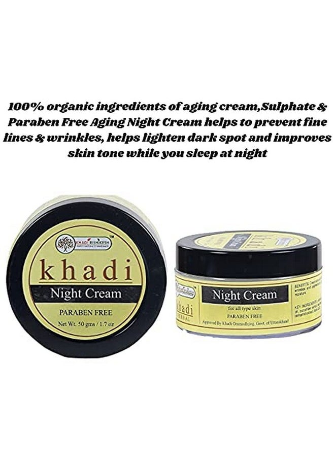 Ayurvedic Night Face Cream,Reduce Fine Lines & Wrinkles Slow Down Signs Of Ageing ,Daily Glowing Skin,Younger-Brightening,Unisex-Pack Of 2 X 50 Gm (100Gm)With Nailcutter Free