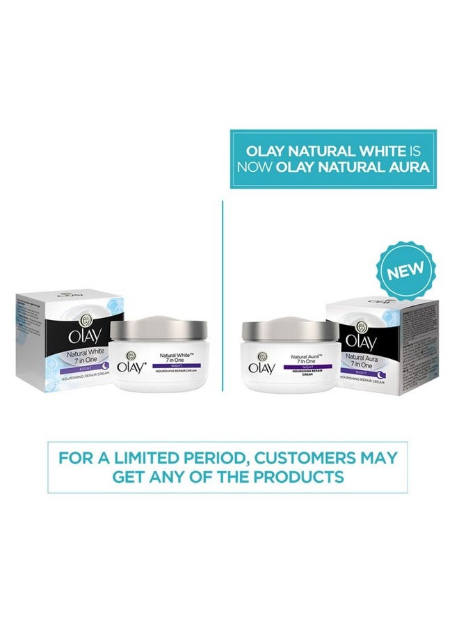 Natural Aura Night Cream |With Vitamin B3, Pro B5, E |50 Gm