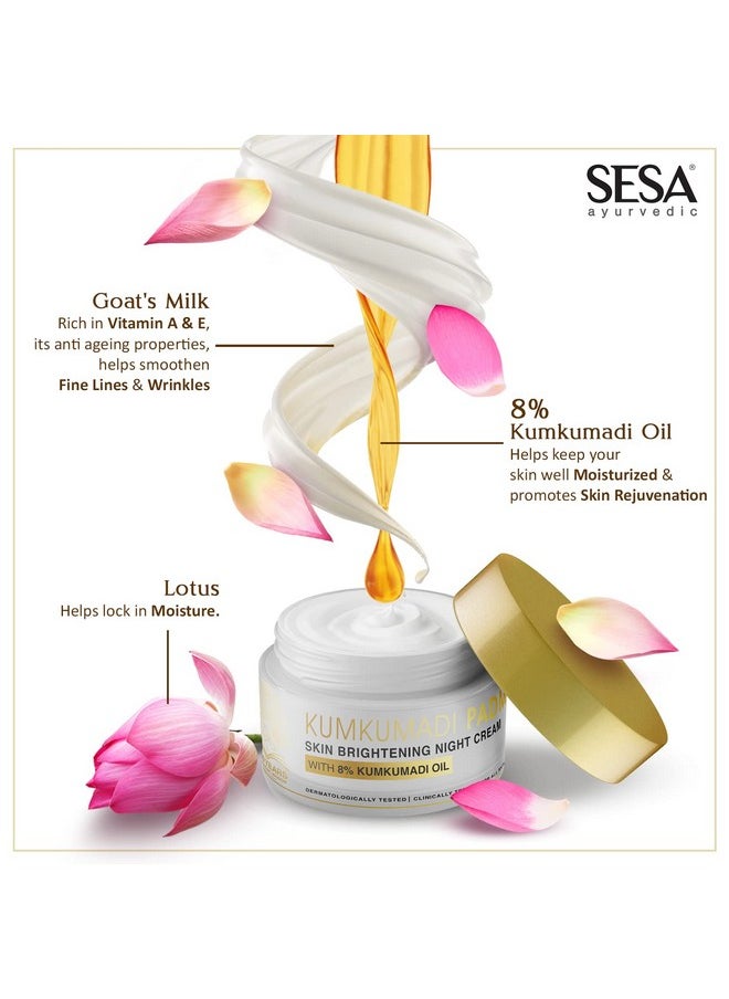 8% Kumkumadi Padma Night Cream 50G I Skin Brightening, Helps Reduce Fine Lines & Wrinkles I Promotes Skin Rejuvenation & Skin Repair I Anti -Ageing, Even Skin Tone