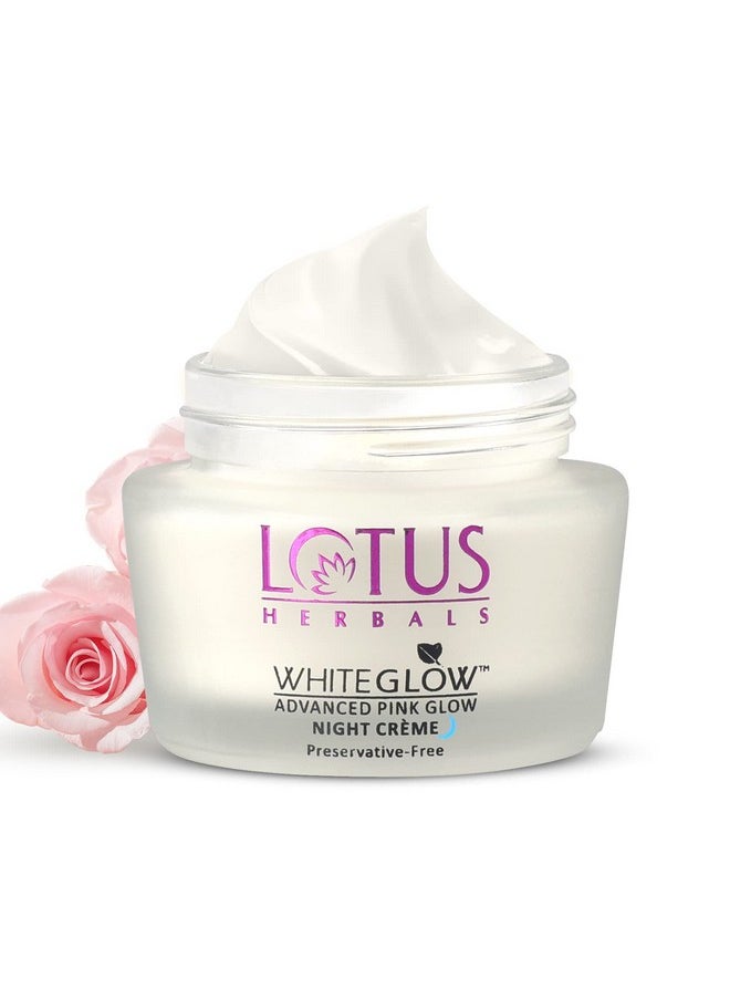 Whiteglow Advanced Pink Glow Night Cream | Intense Hydration | Preservative Free | For All Skin Types | 50G