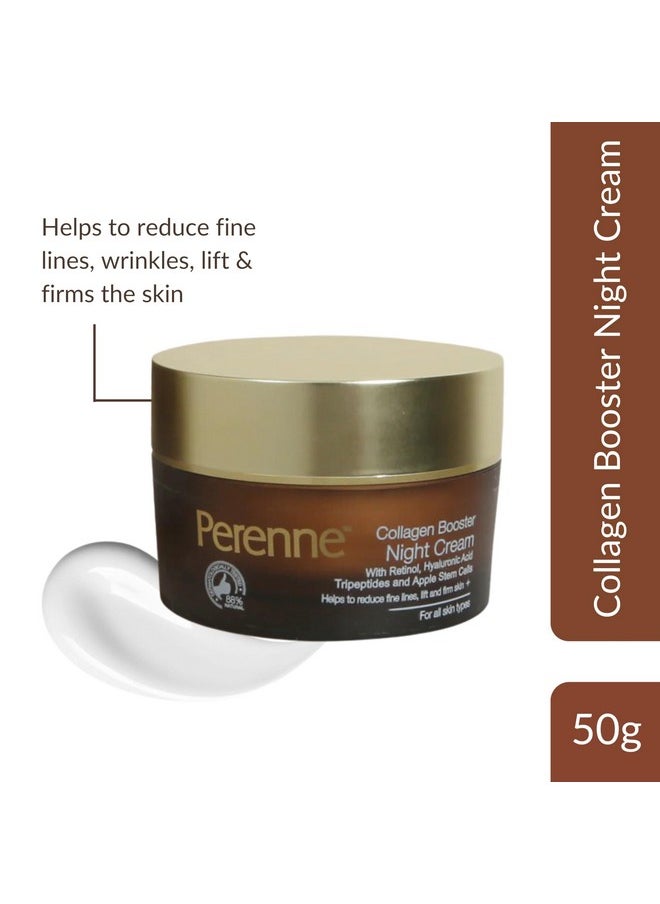 Collagen Booster Night Cream With Retinol And Hyaluronic Acid For All Skin Types (50 Gm) - Reduces Fine Lines And Wrinkles, Skin Tightening And Brightening Cream