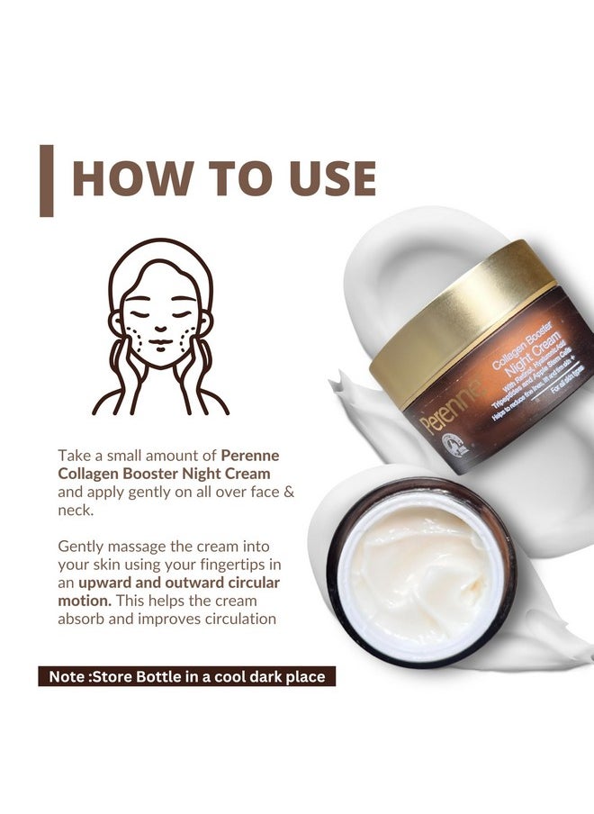 Collagen Booster Night Cream With Retinol And Hyaluronic Acid For All Skin Types (50 Gm) - Reduces Fine Lines And Wrinkles, Skin Tightening And Brightening Cream