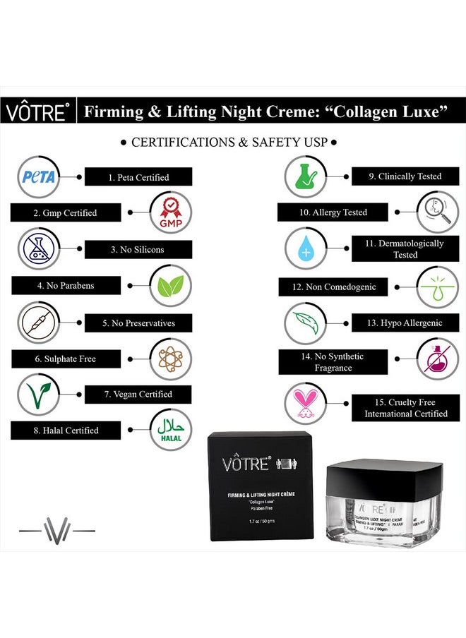 Firming & Lifting Night Crème:- Collagen Luxe; 50Gms