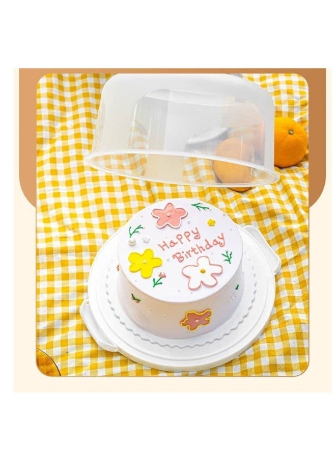 Cake Carrier Stand 8 Inch Round Holder Storage with Lid and Handle for Transport Storage Container Tray Cake Cover Stand