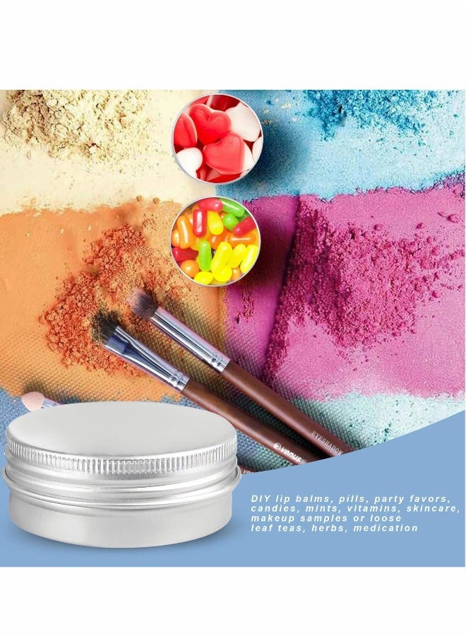 Round Aluminum Metal Tin Storage, 24 Pcs Jar Containers with Secure Screw Top Lids