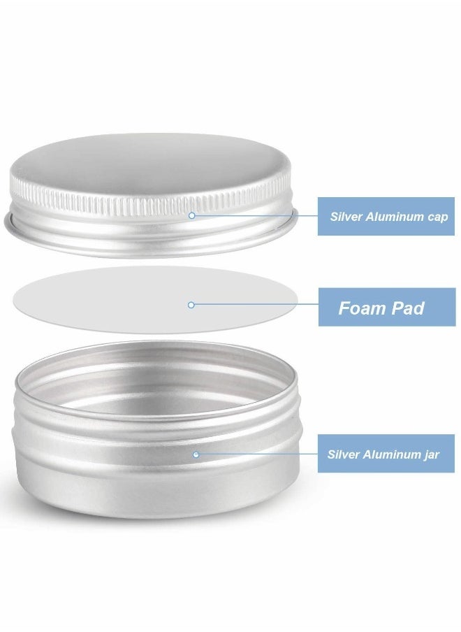 Round Aluminum Metal Tin Storage, 24 Pcs Jar Containers with Secure Screw Top Lids
