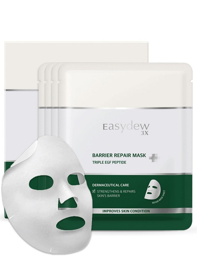 Barrier Repair Mask - Intense Moisture-Rich Face Mask With Revitalizing Cream Essence For Lasting Hydration With Egf Peptide, Ceramides, Hyaluronic Acid, 4 Sheets