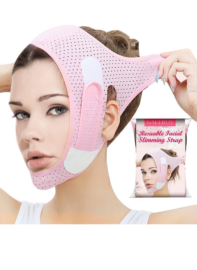 Double Chin Reducer Double Chin Eliminator V Line Lifting Mask Chin Strap for Double Chin for Women Double Chin Strap Face Slimming V Shaped Belt Reusable Facial Slimmer Shaper For Women and Men