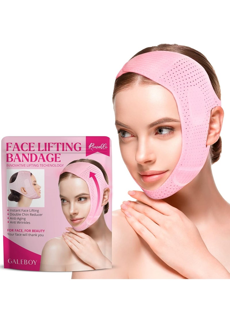 Reusable Double Chin Reducer- V Line Mask -Double Chin Remover-Facial Slimming Chin Strap-Chin Up Mask Face Lifting Belt V Shaped Slimming Face Mask