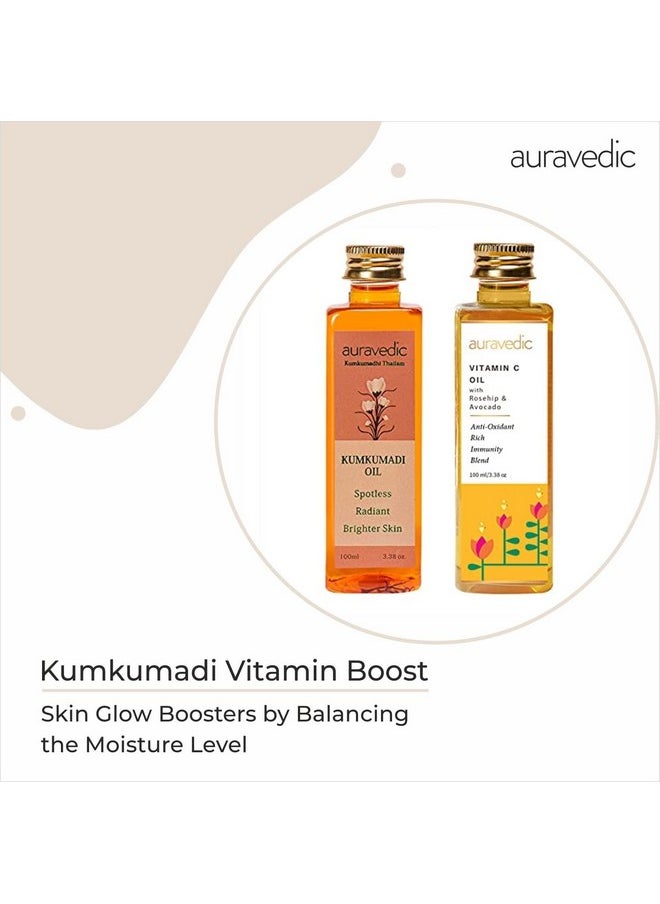 Kumkumadi Tailam For Face Kumkumadi Face Oil For Glowing Skin And Vitamin C Oil Face Serum With Rosehip Oil 100 Ml Pack Of 2 Vitamin C Serum Kumkumadi Oil Body Oil After Bath For Daily Use