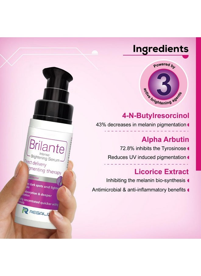 Brilante Intense Brightening Serum | Advanced Dark Spot & Hyperpigmentation Treatment | Evens Skin Tone, Reduces Acne Scars | 30Ml -Pack Of 2