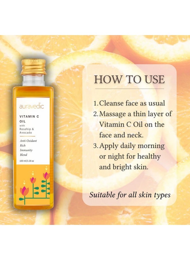 Vitamin C Serum Oil Face Serum For Women Men 100 Ml Vitamin C Oil Face Moisturizer With Avocado Oil Grapeseed Oil Almond Oil Vitamin E