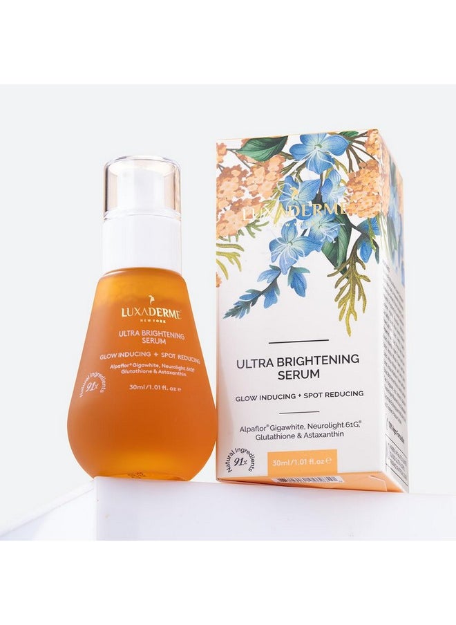 Korean Ultra Brightening Face Serum, Brightens Skin And Reduces Dark Spots, Daily Use For Brightening & Even Skin Tone | 91% Natural Ingredients With Yuzu, Glutathione & Astaxanthin | 30Ml